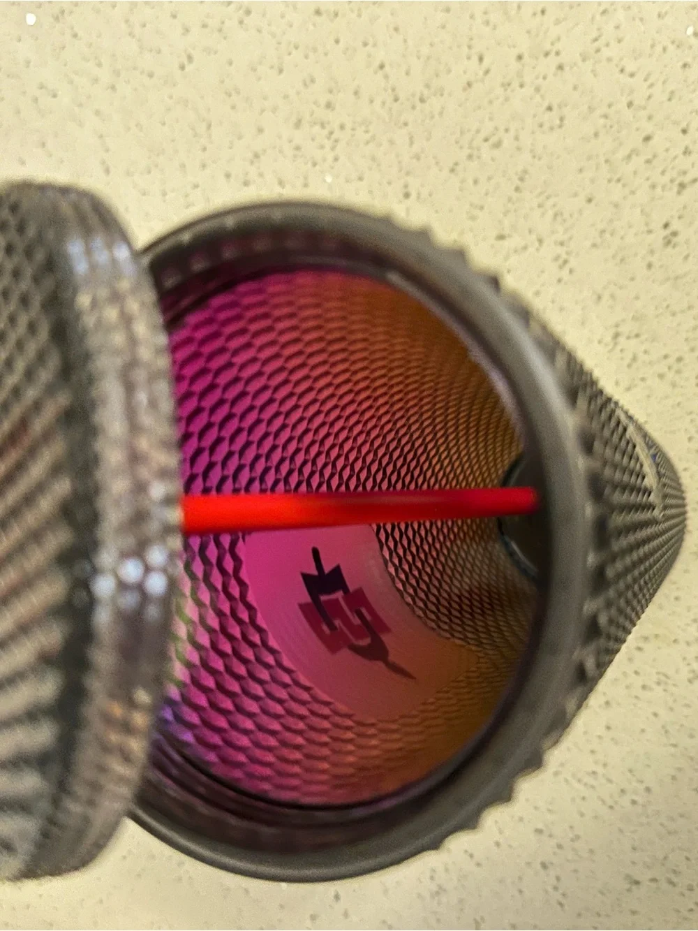 Starbucks Iridescent Black Studded Cold Cup with Red Straw